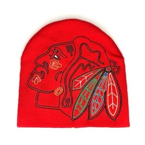 Red Chicago Blackhawks Beanie